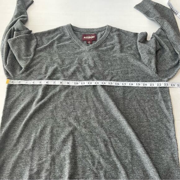 NEW Alesbury Riverside V-Neck Sweater Men’s SIZE XL Grey Regular Fit Long Sleeve - Picture 3 of 6